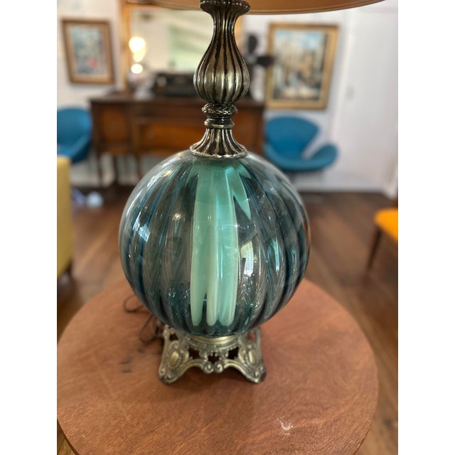 1960s Mid 20th Century Hollywood Regency Mod Glass Lamp For Sale - Image 5 of 5