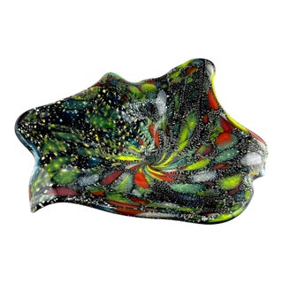 1970s Murano Style Tutti Frutti Art Glass Bowl For Sale