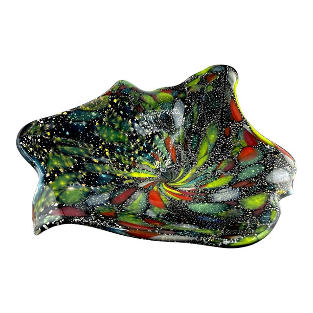 1970s Murano Style Tutti Frutti Art Glass Bowl For Sale