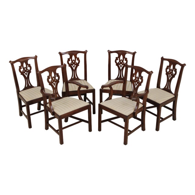 Set of 6 Henkel Harris Mahogany Dining Chairs For Sale