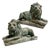 Grand Scale Vintage Continental European Patinated Bronze Recumbent Lions - Pair For Sale