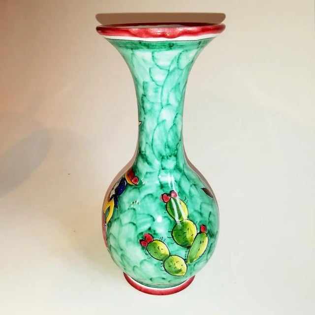 1950s Mid-Century Italian Ceramic Vase by S.M. for La Vietrese For Sale - Image 5 of 7
