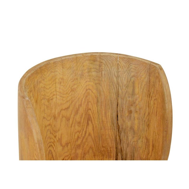 Rustic Mid-Century Pine Trunk Hall Seat, 1950s For Sale - Image 3 of 9
