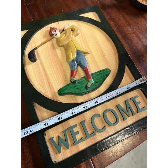 Vintage Wooden Golf Welcome Sign For Sale - Image 4 of 6