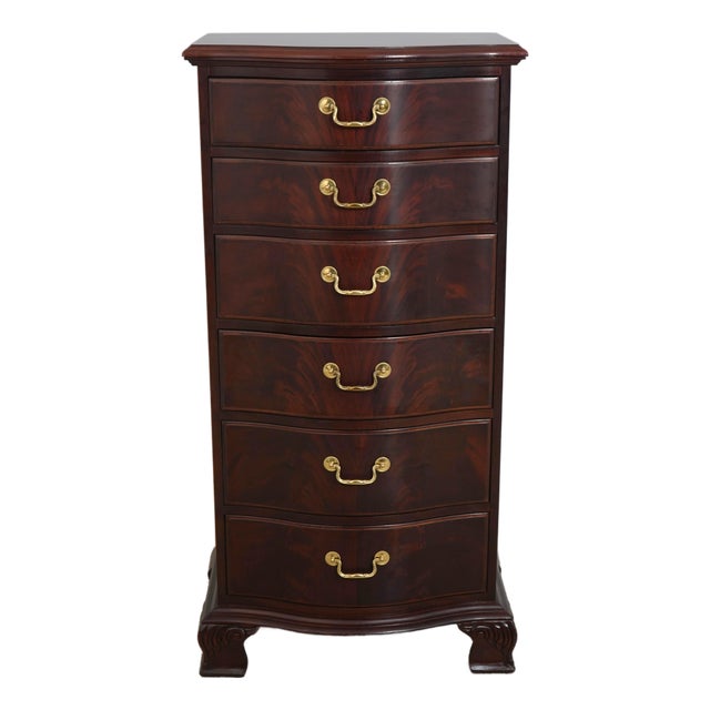 Thomasville Mahogany Lingerie Chest W. Flip Open Mirror For Sale