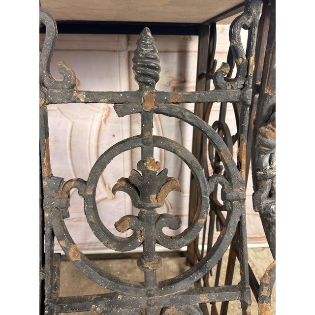 Antique French Console Table, Wrought Iron & Marble, Circa 1880 For Sale - Image 15 of 18