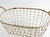 Mid-Century French Distressed White Wire Gathering Basket With Ball Feet & Handles For Sale - Image 4 of 7