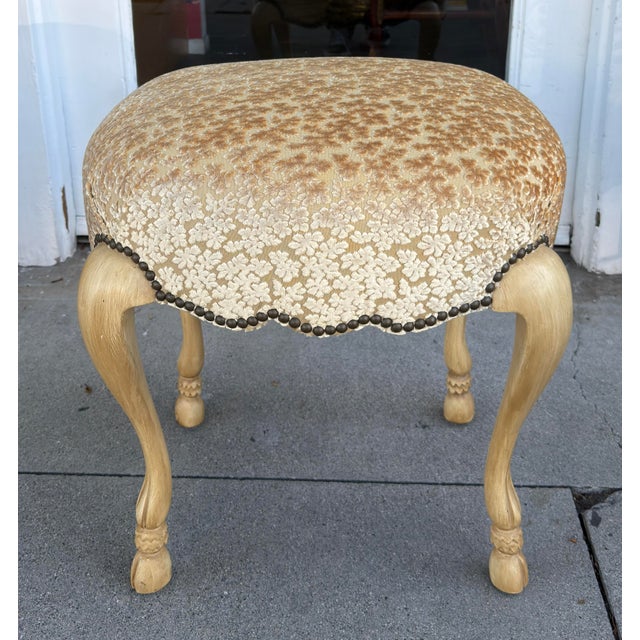 Italian Minton Spidell Designer Hoof Leg Footstool Ottoman For Sale - Image 3 of 6