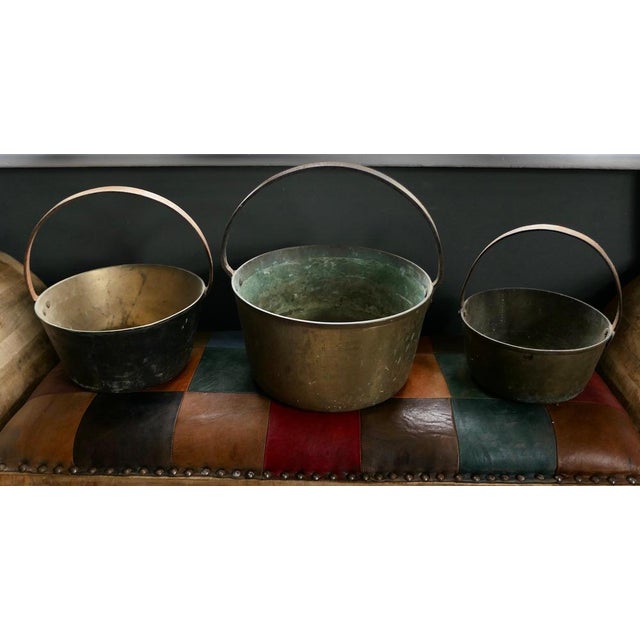 Antique Brass Cooking Pots, 1800s, Set of 3 For Sale - Image 4 of 7