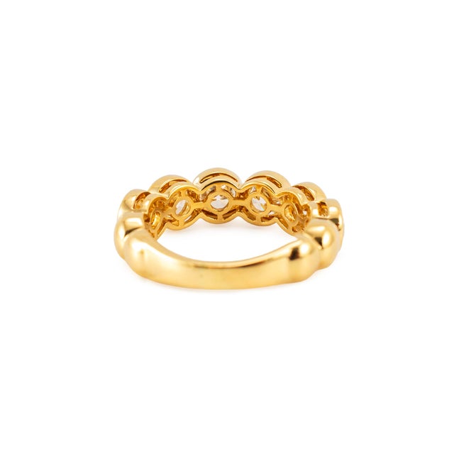 Ladies 18k Yellow Gold 3.05ctw Bezel Set Half Eternity Diamond Band Ring, Size 6.5 For Sale In Houston - Image 6 of 9