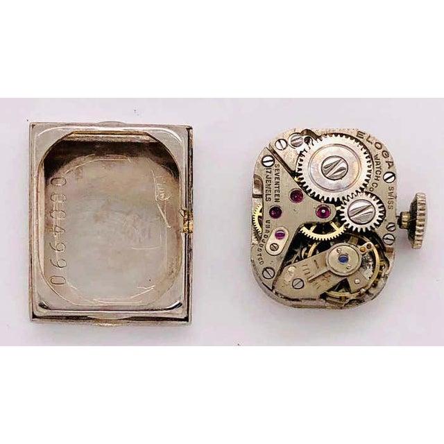White Art Deco Style 14 Karat White Gold Eloga Ladies Wristwatch With 17 Jewels For Sale - Image 8 of 8