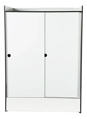 Italian White Laminated Plastic Storage Unit with Shelves and Sliding Doors from La Rinascente, 1960s