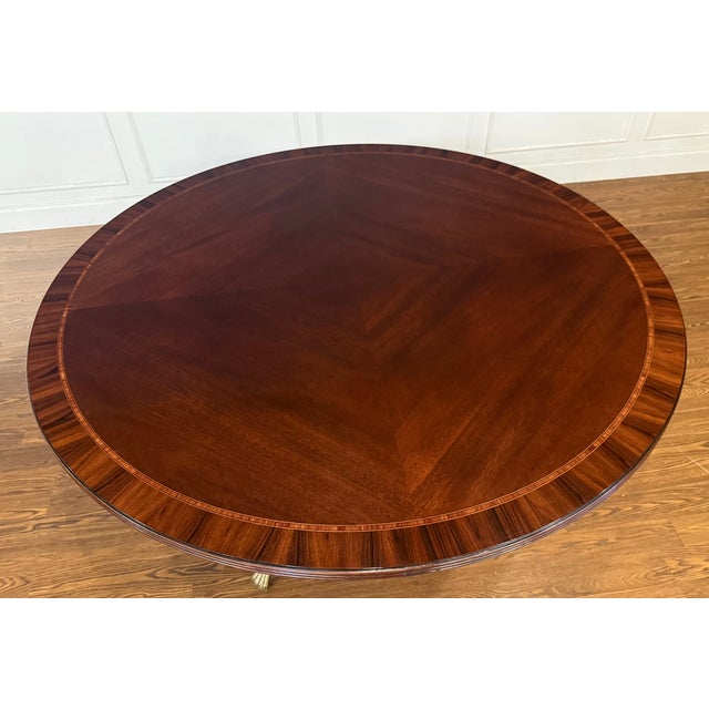Traditional Traditional 58” Diameter Mahogany Dining/Breakfast Table by Leighton Hall - Showroom Sample For Sale - Image 3 of 11