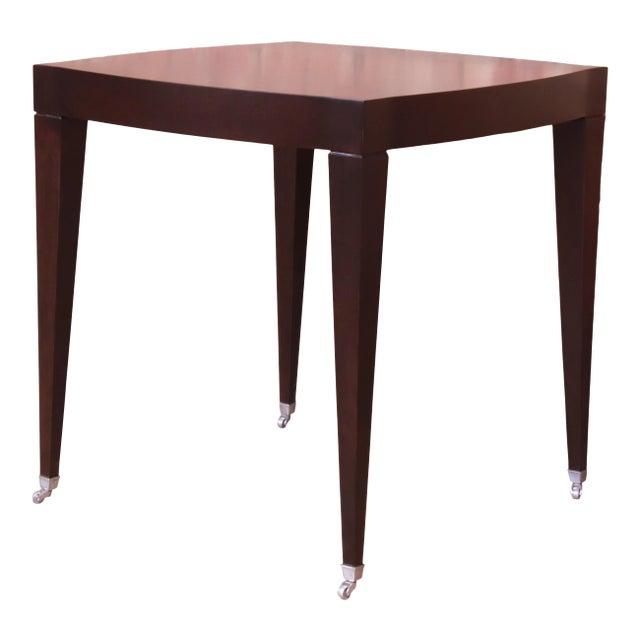 Baker Furniture Hollywood Regency Mahogany Tea Table, Newly Refinished For Sale