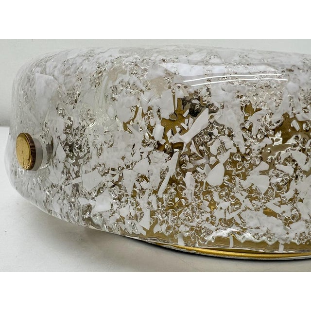 Mid-Century Modern Flush Mount in Ice Glass from Hillebrand, 1960s For Sale - Image 13 of 18