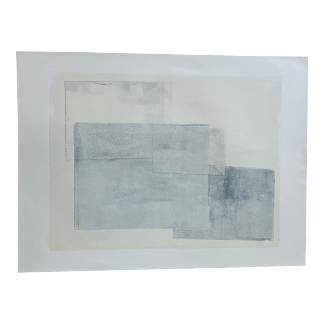Original Minimal Abstract Monotype Artwork, Unframed For Sale