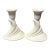 Vintage MCM Royal Haeger White Textured Ceramic Matte Taper Holders -Pair For Sale