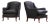 Pair of Leather Upholstered Club Chairs, C. 1950 For Sale