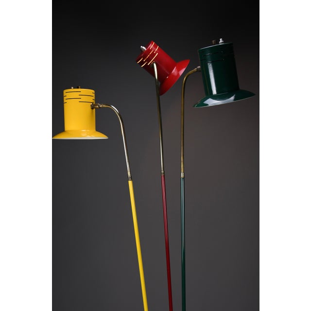 Mid-Century Modern Italian Red Green and Yellow Floor Lamp, 1950 For Sale - Image 15 of 18