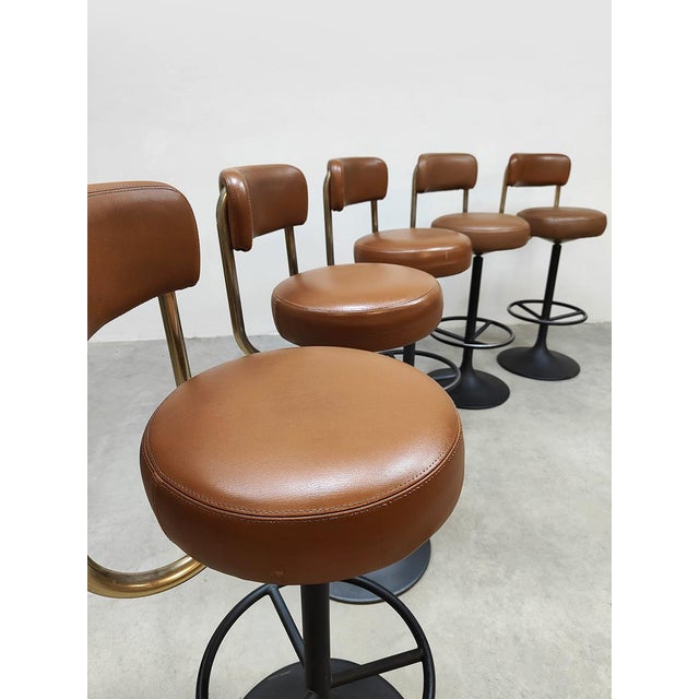 Textile Vintage Swedish Cobra Bar Stools by Börje Johanson, 1960s, Set of 5 For Sale - Image 7 of 7
