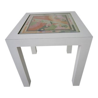 Parsons Side Table Needlepoint Insert For Sale