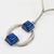 Mid Century Space Age Collar Pendant Necklace Silvered Metal and Blue Resin For Sale In Atlanta - Image 6 of 8