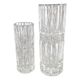 Montparnasse Crystal Vases from Cristal Darques Durand, France, 1970s-1980s, Set of 2 For Sale