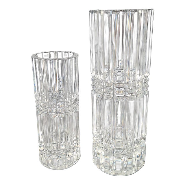 Montparnasse Crystal Vases from Cristal Darques Durand, France, 1970s-1980s, Set of 2 For Sale