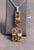 Yellow 28 Carat Citrine & Diamond Pendant & Matching Earrings 14 Karat Gold Chain Set For Sale - Image 8 of 18