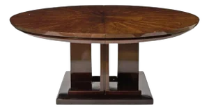 Art Deco Style, Sunburst Mahogany, Lacquer, Dining Table, Center Table, 20th C.
