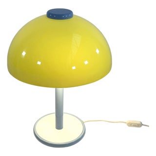 Postmodern Blue & Yellow Table Lamp in Metal & Plastic, 1980s For Sale