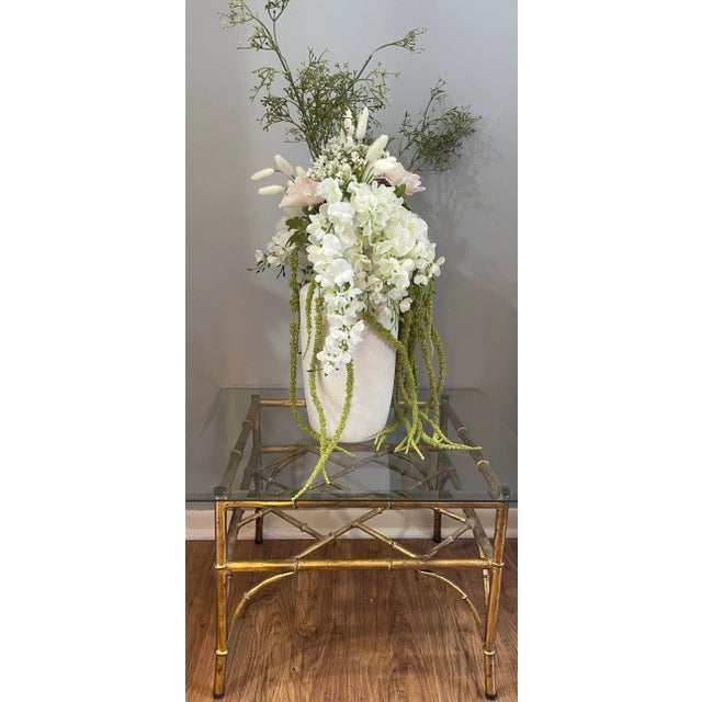 Vintage Gold Gilt Bamboo Style Metal Coffee Table For Sale - Image 4 of 5