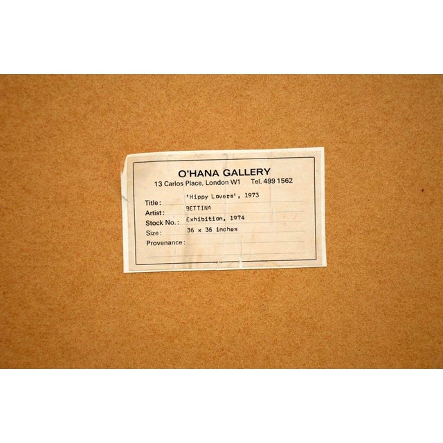 Bettina, Hippy Lovers, 1973, Large Watercolour For Sale - Image 7 of 9