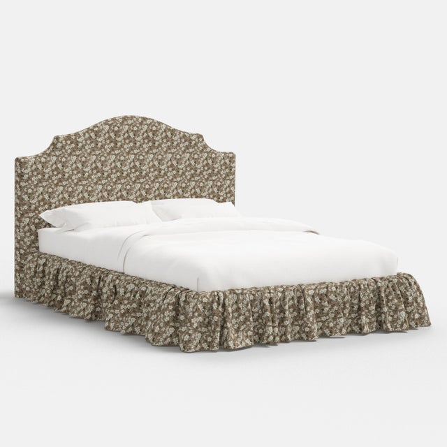 Spritely Home Stoffer Home x Cloth & Company Thelma Ruffle Platform Bed in Dogwood Floral Mauve, King For Sale - Image 4 of 7