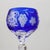 Four Antique Bohemian Cobalt Blue Floral & Grape Cut To Clear Crystal Tall Stemmed Wine Goblets C1910 Measures - 8 1/4" x...