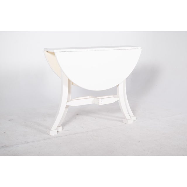 Portuguese White Painted Flap Table, 1920s For Sale - Image 3 of 10