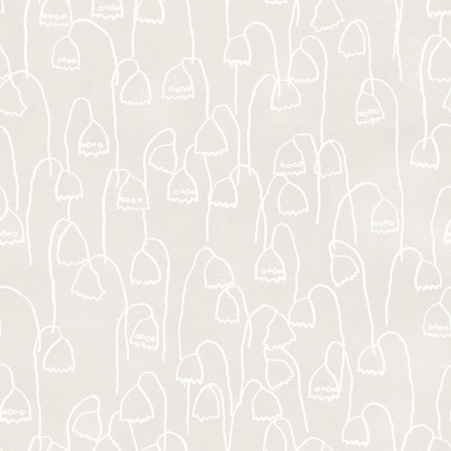 Sample - Baby Bells Wallpaper by Susan Hable in Taupe / Off White For Sale