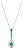 Natural 18k Gold Necklace, 1.31ct Emerald, 0.36ct Diamonds For Sale