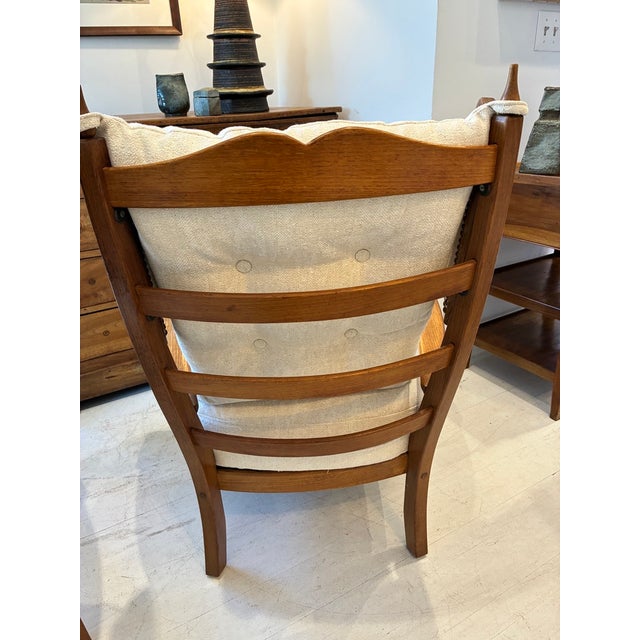 Pair of Wood and Upholstered Armchairs, 1940s/50s, France For Sale - Image 15 of 17