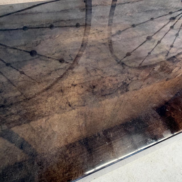 1980s Karl Springer- Brutalist Post Modern Geometric Goatskin Credenza For Sale - Image 9 of 15
