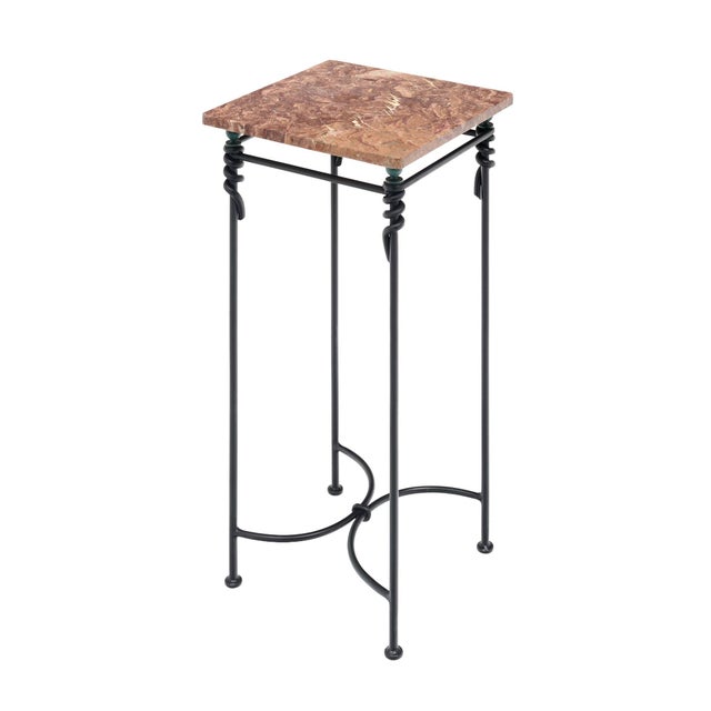 Vintage French Side Table, Iron and Marble For Sale In Austin - Image 6 of 9