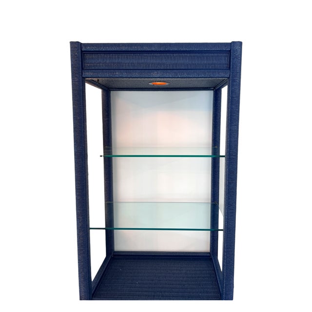 Henry Link Pair of Henry Link Etageres in Navy For Sale - Image 4 of 10