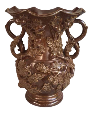 19th Century French Pottery Vase with Grapes