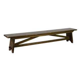 Long Rustic Painted Bench For Sale