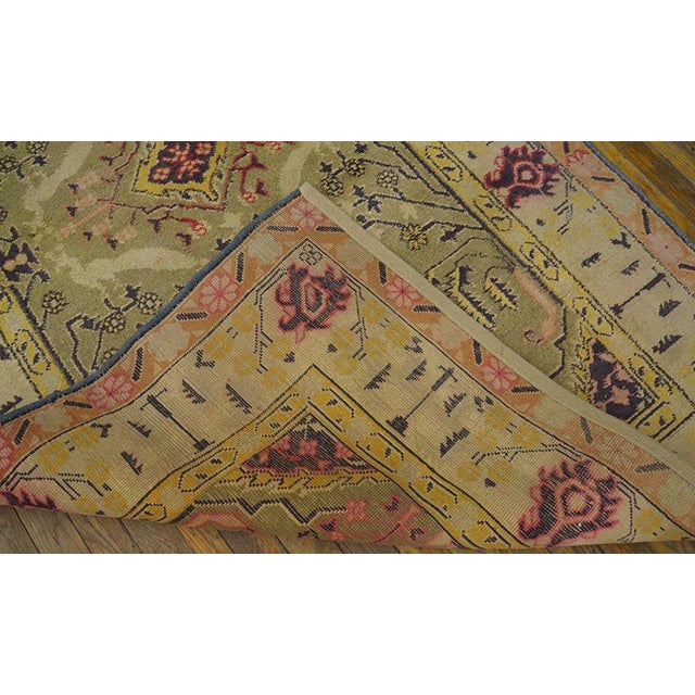 1900s Gray Medallion Antique Indian Agra Rug 4'0" X 6'0" Handknotted Wool Carpet For Sale - Image 9 of 9