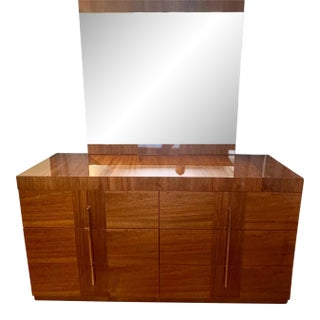 Alf Italia Sedona Six-Drawer Dresser With Mirror, Cherrywood Veneer For Sale