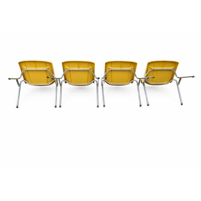 Set of 4 Krueger Green Bay Mid-Century Modern Mustard Fiberglass Dining Chairs For Sale - Image 10 of 11