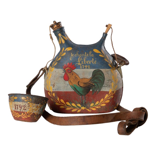 Antique World War One French Canteen With Patriotic French Revolution Paint Decoration For Sale