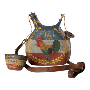 Antique World War One French Canteen With Patriotic French Revolution Paint Decoration