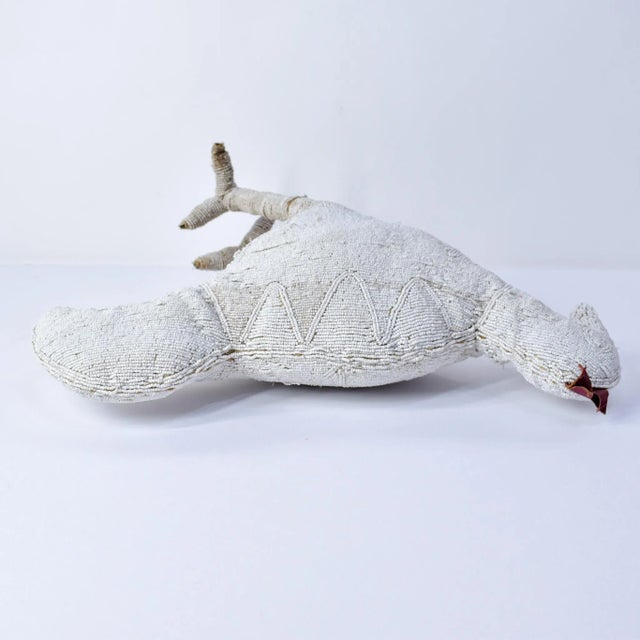 Vintage African White Beaded Chicken Nigeria For Sale In Denver - Image 6 of 16